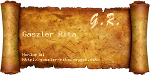 Gaszler Rita névjegykártya